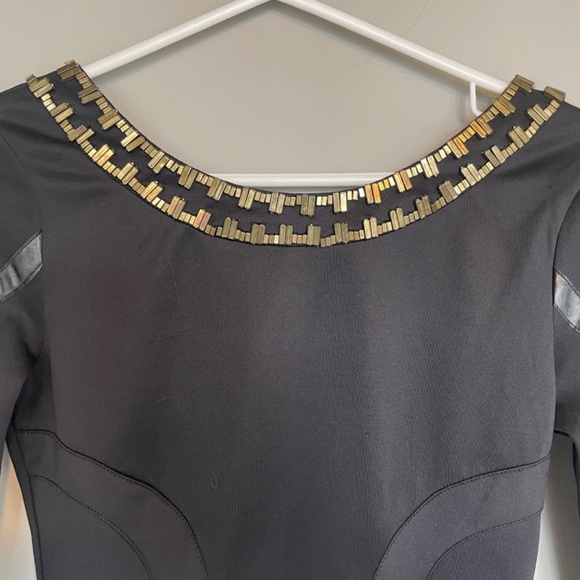 Black mini cocktail dress gold accents small - Picture 7 of 9